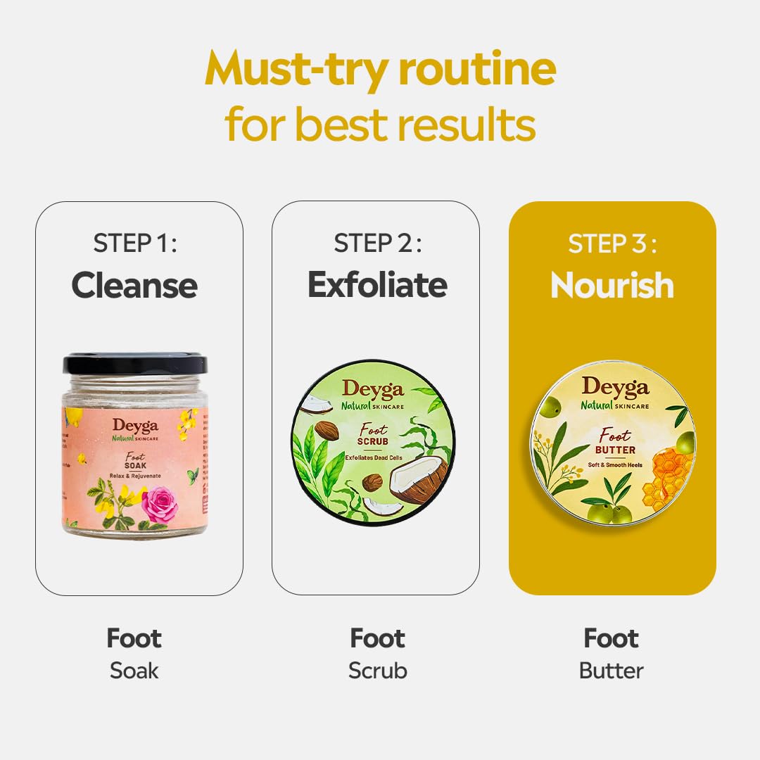 Deyga Complete Foot Care Kit | Foot Soak, Scrub & Butter for Soft, Smooth Feet