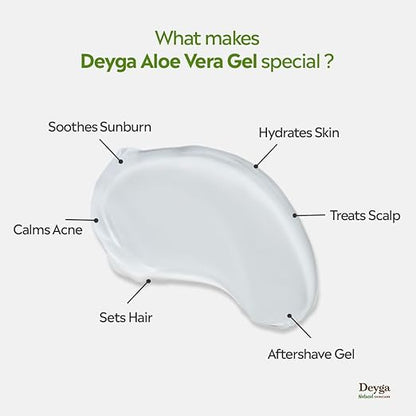 Aloe Vera Gel – 100% Organic Multi-Purpose Hydrating Gel for Face, Body & Hair Care