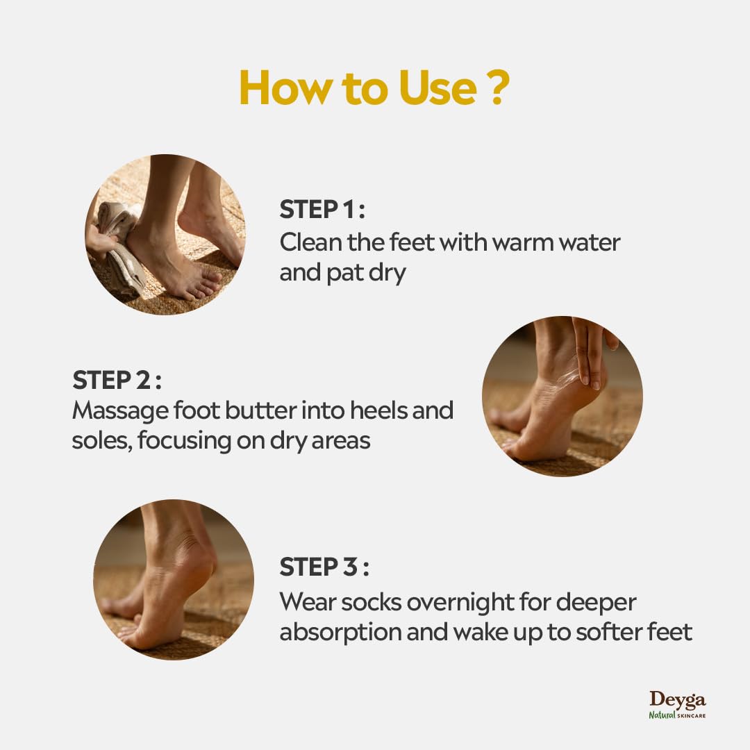 Deyga Foot Butter 40g| Deep Moisturizing Cream for Cracked Heels & Dry Feet