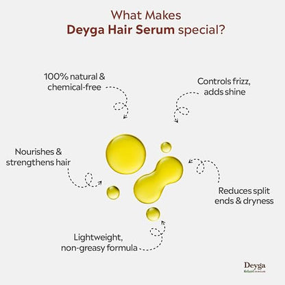 Deyga Liquid Gold Hair Serum – Frizz Control & Shine Repair Lightweight Hair Serum (30ml)