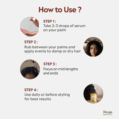 Deyga Liquid Gold Hair Serum – Frizz Control & Shine Repair Lightweight Hair Serum (30ml)