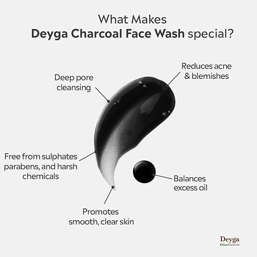 Deyga Charcoal Face Wash – Deep Cleansing Oil Control Face Cleanser