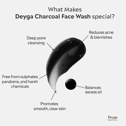Deyga Charcoal Face Wash – Deep Cleansing Oil Control Face Cleanser