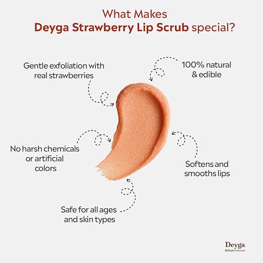 Deyga Strawberry Lip Scrub 16g – Natural Lip Exfoliator