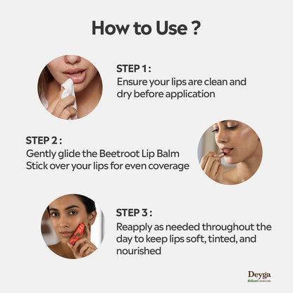 Beetroot Lip Balm Stick – Natural Tinted Moisturizing Lip Balm for Soft, Hydrated Lips