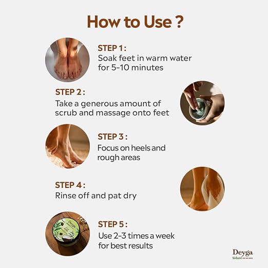 Deyga Foot Scrub 100g | Exfoliating Herbal Scrub for Soft & Smooth Feet