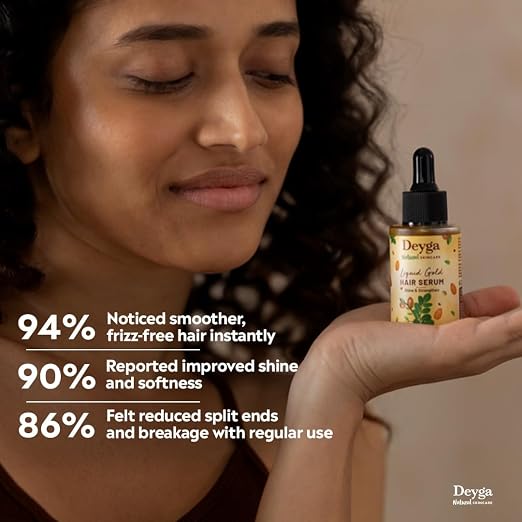 Deyga Liquid Gold Hair Serum – Frizz Control & Shine Repair Lightweight Hair Serum (30ml)
