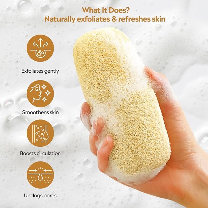 Deyga Natural Loofah – Gentle Exfoliating Bath Sponge for Smooth Skin