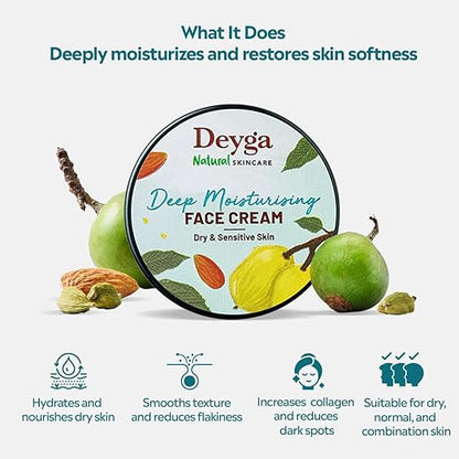 Deyga Deep Moisturising Face Cream – Intense Hydration for Dry & Sensitive Skin