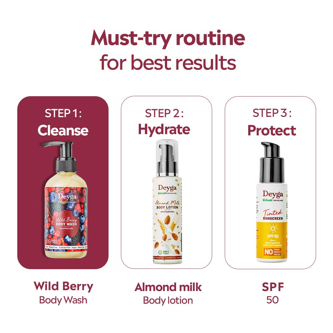 Deyga Wild Berry Body Wash 220 ml– Hydrating & Refreshing Natural Body Cleanser