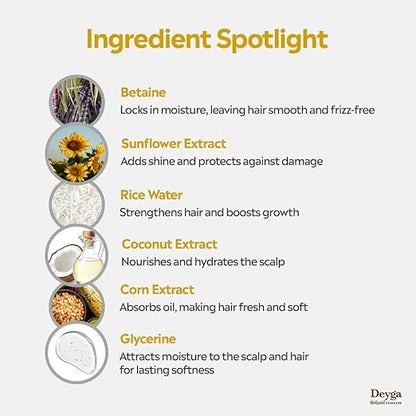 Deyga Rice Water Shampoo | Strengthening & Nourishing Hair Cleanser
