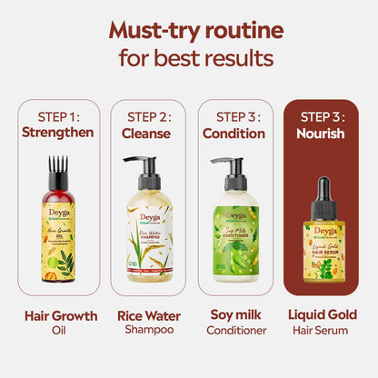 Deyga Liquid Gold Hair Serum – Frizz Control & Shine Repair Lightweight Hair Serum (30ml)