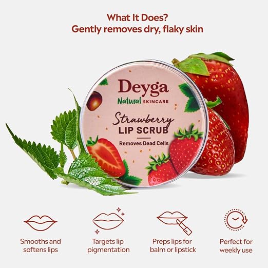 Deyga Strawberry Lip Scrub 16g – Natural Lip Exfoliator