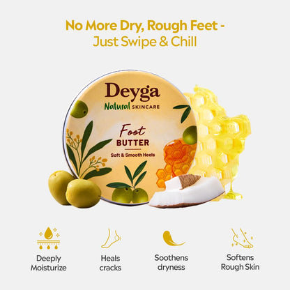 Deyga Foot Butter 40g| Deep Moisturizing Cream for Cracked Heels & Dry Feet