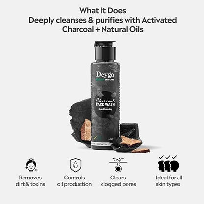 Deyga Charcoal Face Wash – Deep Cleansing Oil Control Face Cleanser