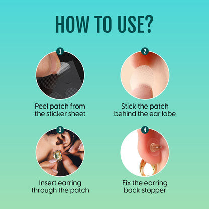 Invisible Ear Lobe Support Patches – Comfortable Ear Lift Tape for Earrings