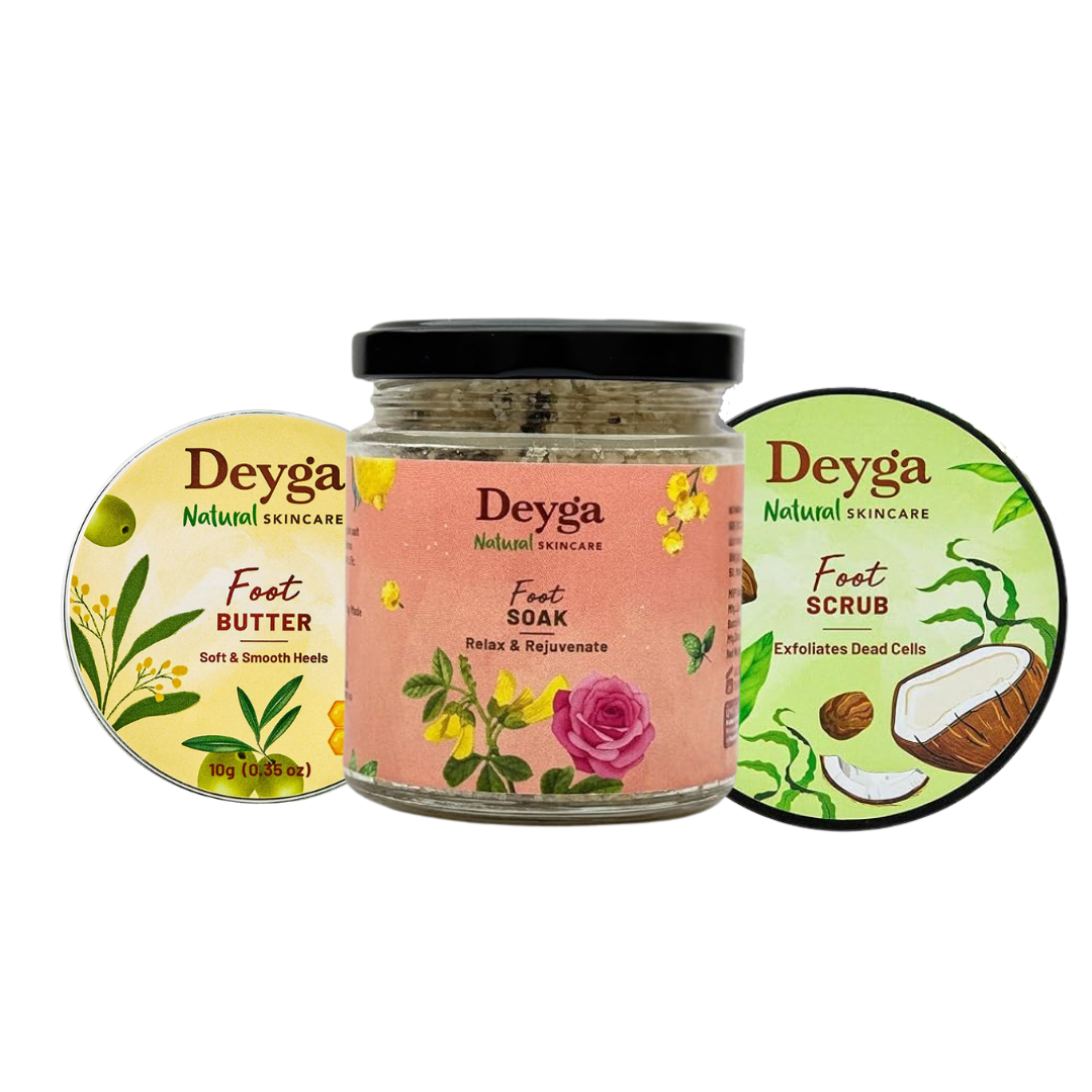 Deyga Complete Foot Care Kit | Foot Soak, Scrub & Butter for Soft, Smooth Feet